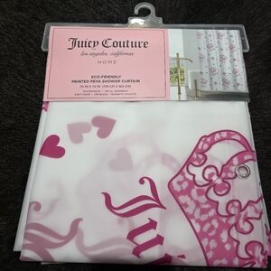 Juicy Couture Pink and White Crown Shower Curtain